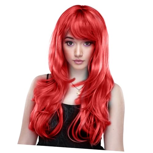 CIYODO Damen Lange Lockige Perücke Gradient Farbverlauf Hohe Temperatur Seidenimitat Cosplay Party Haarteil Natürlich Weich Verstellbar Komfortabel von CIYODO