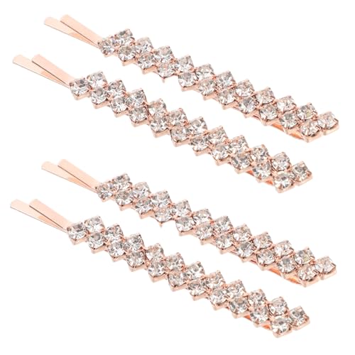 CIYODO Elegante Metall Haarnadeln mit Funkelnden Strasssteinen Modische Bobby Pins in Roségold Langlebige Legierung Stilvoller Haarschmuck für Damen Hochzeit und Alltag Geeignet von CIYODO