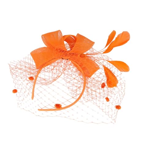 CIYODO Eleganter Braut Haarschmuck Mesh Netz Haarclip Leichtes Langlebiges Accessoire für Hochzeit Party Fotoshooting Vielseitig für Damen Stilvoller Kopfschmuck in Orange von CIYODO