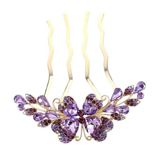 CIYODO Eleganter Braut Haarschmuck Vierzackiger Kristall Haarkamm mit Funkelnden Strasssteinen für Frauen Hochzeitsfrisur Stabiler Modisches Accessoire für Besondere Anlässe und von CIYODO