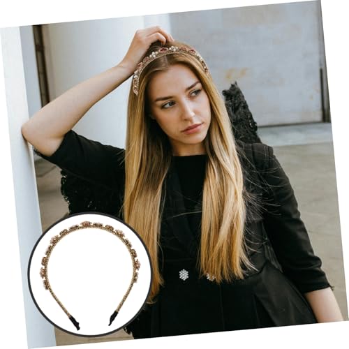 CIYODO Feiner Roter Haarreif mit Perlen und Funkelnden Kristallen Filigranes Damen haaraccessoire Leichter Bequemer Kopfschmuck für Alltag Party und Festliche Anlässe von CIYODO