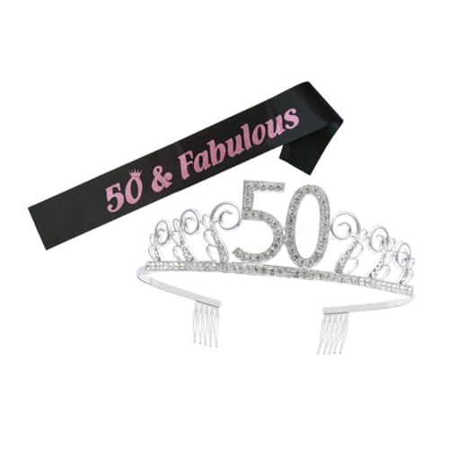 CIYODO Geburtstag Krone mit Schärpe und Strass Haarkamm Tiara für Damen Deko für Geburtstagsfeiern als für CIYODO Geburtstag Krone mit Schärpe und Strass Haarkamm Tiara für Damen Deko für Geburtstagsfeiern als für von CIYODO