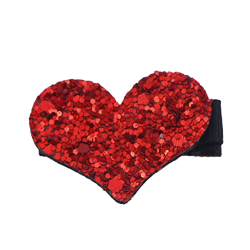 CIYODO Glitzernder Herz Haarclip mit Pailletten in Rot Alligator Haarklammer für Damen und Mädchen Bedeckte Haarspange Modisches Haarschmuck für Hochzeit Party und Alltag von CIYODO