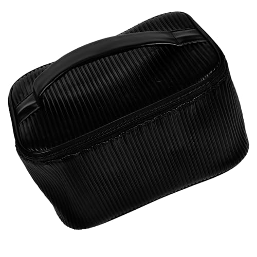 CIYODO Große Kosmetiktasche Damen PU Leder Kulturbeutel Tragbare Schminktasche mit Doppeltem Fach Leichtgewichtig für Reisen und Alltag Multifunktionale Make Up Tasche für Frauen von CIYODO