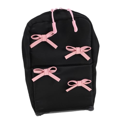 CIYODO Make-up-Reisetasche Organizer Mit Fächern Kosmetiktasche Aus Nylon Und Kunststoff Für Hautpflegeprodukte Hübsche Schleifengriff Für Damen Und Mädchen Für Reisen Und von CIYODO