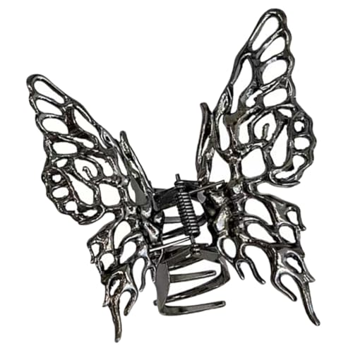 CIYODO Großer Schwarzer Schmetterling Haarklammer Damen Haarspange Rutschfeste Haarkralle Stabil für Make up Sport Alltag Frisuren Komfortabel Langlebig und Haarschonend von CIYODO