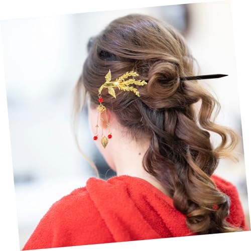 CIYODO Handgefertigte Chinesische Holz haarnadeln mit Quaste Langlebige Haarstäbchen für Mädchen Eleganter Haarschmuck für Haarknoten Traditioneller Haarstab für Stilvolle Frisuren von CIYODO