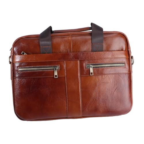 CIYODO Herren Businesstasche aus Premium Leder Große Kapazität Umhängetasche Multifunktional für Business Reisen und Alltag Braun von CIYODO