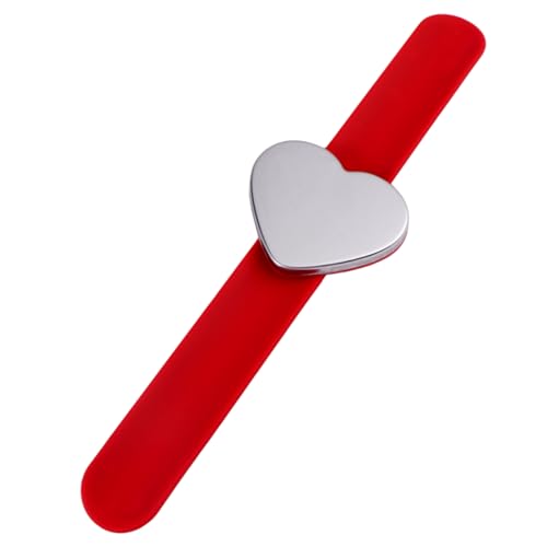 CIYODO Herzförmiges Magnetisches Silikon Slap Armband Langlebig Verstellbar Komfortabel für Friseure und Alltag Rotes Handgelenkband mit Starkem Magnetverschluss von CIYODO