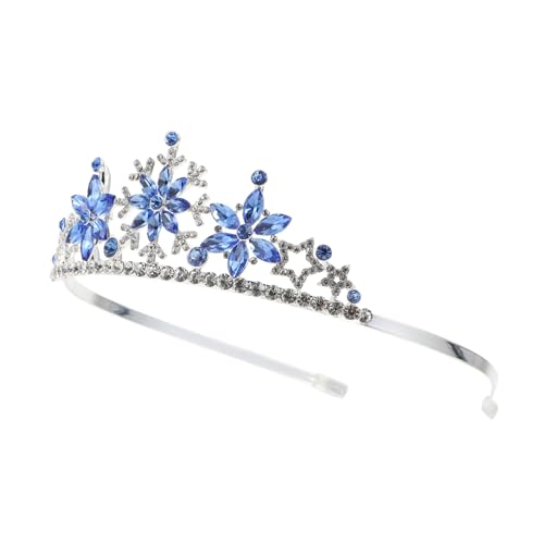 CIYODO Krone Haarreif Blaue Schneeflocken Alloy Crown Haarschmuck Geburtstag Party Kostüm Diadem für Mädchen Cosplay Festliche Dekoration von CIYODO