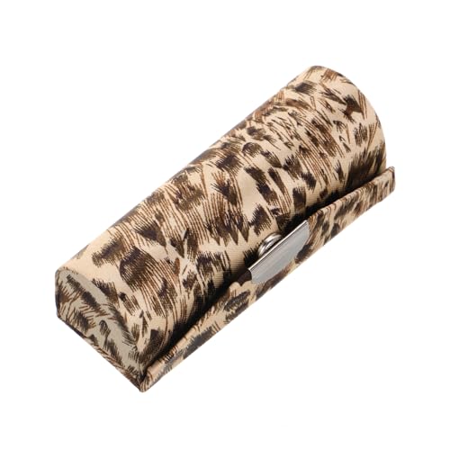 CIYODO Leopard Print Lippenstifthalter aus Seidigem Material Kompakte Lippenstift Aufbewahrungstasche mit Spiegel Eleganter Organizer für Damen Praktischer Schminketui für Handtasche und von CIYODO