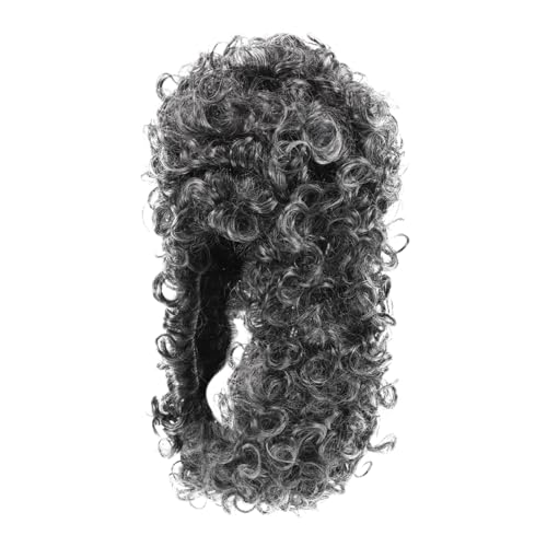 CIYODO Lockige Graue Richterperücke Authentische Historische Anwaltsperücke Cosplay Zubehör Kolonialkostüm Perücke Party Accessoire Für Damen Und Herren Halloween Perücke von CIYODO