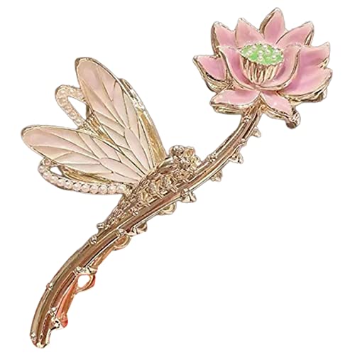 CIYODO Lotusblumen Haarklammer Metall Haarschmuck für Damen Rutschfeste Blütenform Dünnes und Dickes Haar Eleganter Langlebiger Haarclip für Alltag Party Zeremonie und Festliche Anlässe von CIYODO