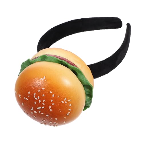 CIYODO Lustiges Hamburger Stirnband Fast Food Haarreifen Leichtes Tragbares Party Cosplay Kopfschmuck für Damen und Mädchen Buntes Accessoire für Themenfeiern von CIYODO