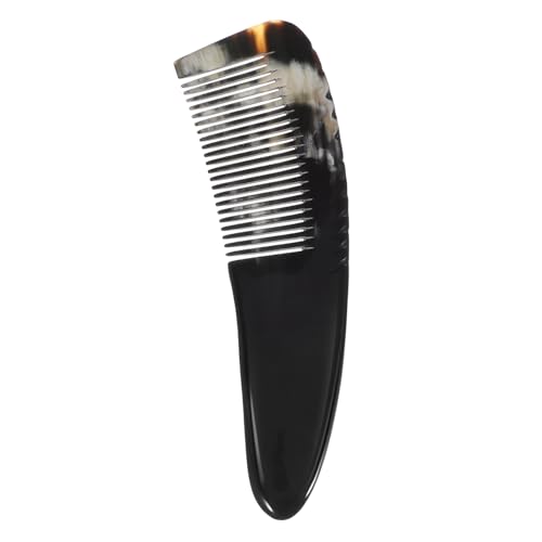 CIYODO Natürlicher Hornkamm mit Feinen Zähnen Massagefunktion zum Entwirren Lockiger Dicker Haare Wiederverwendbarer Stylingkamm für Damen Design von CIYODO