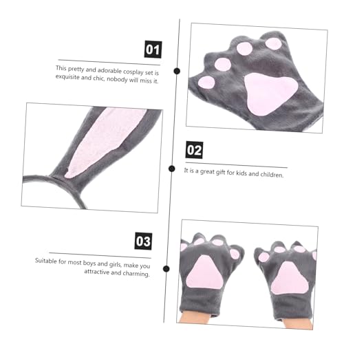 CIYODO Niedliches Hasenohren Stirnband Set Cosplay Tierkostüm mit und Schleife Bequemes Halloween Kopfschmuck für Party Karneval von CIYODO