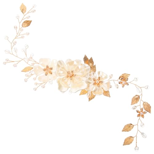 CIYODO Perlen und Strass Haarband für Damen Eleganter Brautschmuck mit Kristallbesatz Rutschfester Haarschmuck für Hochzeit Party und Festliche Anlässe Zartes Blumen Design von CIYODO