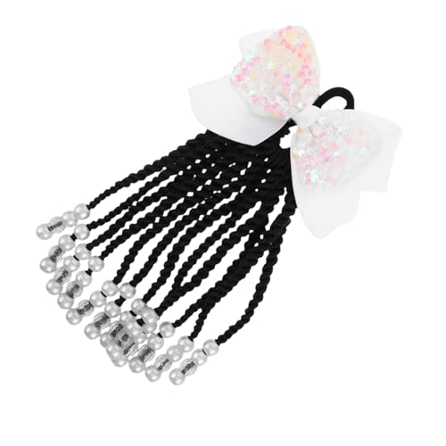 CIYODO Pferdeschwanz Extensions mit Perlen und Clip Leichte Realistische Geflochtene Haarverlängerung für Mädchen Clip-in Zubehör für Party Halloween und Rollenspiele von CIYODO