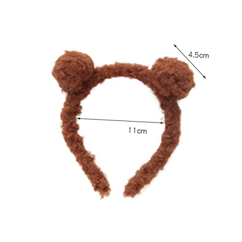 CIYODO Plüsch Bärenohren Haarreif für Mädchen Kuscheliges Weiches Haarband mit Lustigen Bärendekor Dunkelbraun Kindgerecht für Party Cosplay und Festivals von CIYODO