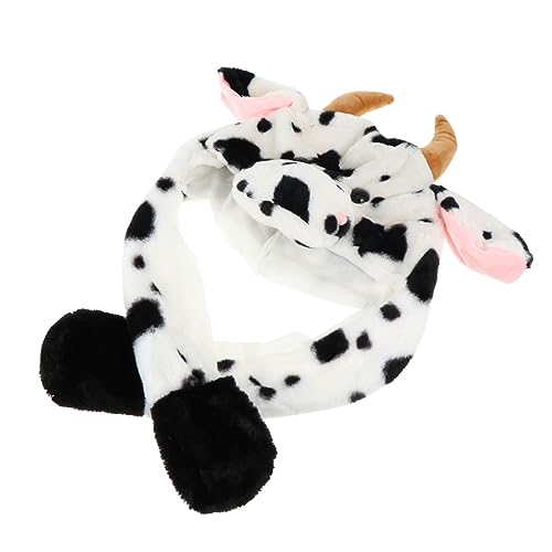 CIYODO Plüsch-kuhmütze Mit Beweglichen Ohren Cartoon-plüschmütze Hautfreundliche Premium-plüschmütze Kreative Party-kopfschmuck Für Fotoshootings Und Feiern von CIYODO
