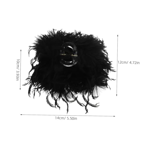 CIYODO Plüschiger Großer Haarklammer für Dickes Haar Weicher Französischer Haarclip mit Samtigem Design Romantischer Haarschmuck für Damen und Mädchen Modische Klammer in Schwarz von CIYODO