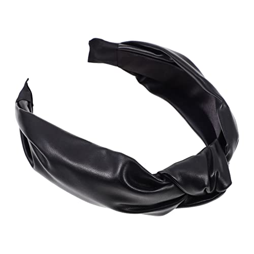 CIYODO Pu leder Haarband Breit Rutschfest Ohne Knoten Modisches Stirnband Damen Haarschmuck Vielseitig Leicht und Bequem für Alltag Party Cosplay von CIYODO