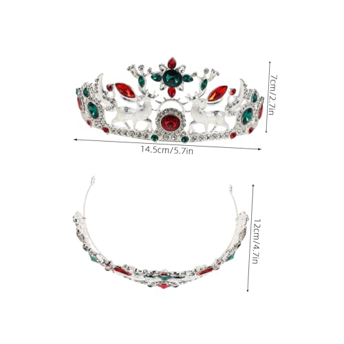CIYODO Rhinestone Brautkrone aus Langlebiger Legierung mit Funkelnden Rentier Schneeflockendesign Silberne Weihnachts-haarreife für Frauen Festliches Hochzeits Party-accessoire von CIYODO