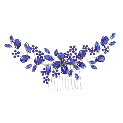 CIYODO Rhinestone Haaraccessoire Hochzeit Haarkamm Braut Schmuck Strahlender Kopfschmuck für Party und Hochzeitsfrisuren in Blau von CIYODO