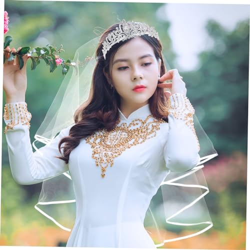 CIYODO Rhinestone Tiara Brautkrone mit Strass Kopfband Silber für Hochzeit Brautschleier Damen Party Brautjungfern Zubehör Elegant von CIYODO