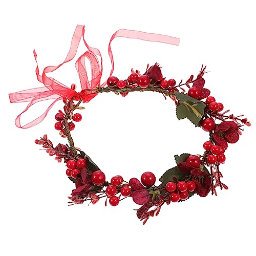 CIYODO Roter Beerenkranz Haarreif Weihnachts Kopfschmuck Festlich für Braut Damen Party Schmuck von CIYODO