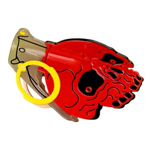 CIYODO Roter Großer Haarklammer Schädel Design aus Robustem Acetat für Damen Dekoratives Haaraccessoire mit Spielerischem Totenkopf-motiv für Halloween Partys und Alltag von CIYODO