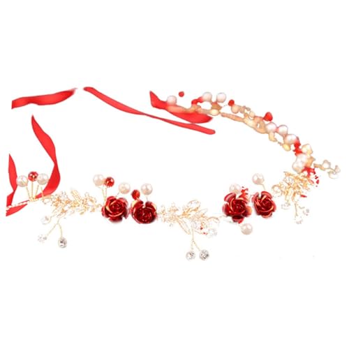 CIYODO Rotes Perlen Haarband mit Strassblumen Eleganter Brautschmuck für Hochzeit Festliches Stirnband für Brautjungfern und Besondere Anlässe Charmantes Accessoire für Damen CIYODO Rotes Perlen Haarband mit Strassblumen Eleganter Brautschmuck für Hochzeit Festliches Stirnband für Brautjungfern und Besondere Anlässe Charmantes Accessoire für Damen von CIYODO