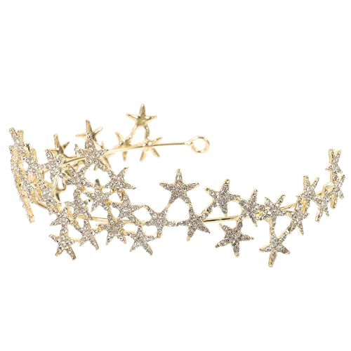 CIYODO Schönes Braut Tiara Stirnband mit Funkelnden Stern strasssteinen Leichtes Haarschmuck für Hochzeit Party Fotoshooting Festlich und Einfach zu Tragen Geeignet für Frauen und von CIYODO