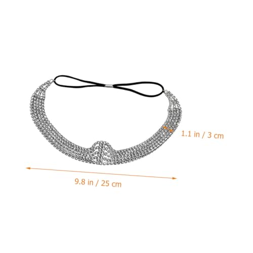 CIYODO Silberne Mehrlagige Kopfkette mit Funkelnden Strasssteinen Elastisches Damen Haarband Leichter Rostfreier Legierungs schmuck für Festival und Stilvolle Anlässe von CIYODO