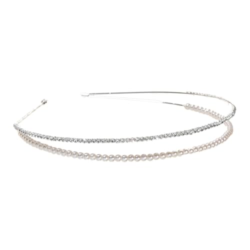 CIYODO Stirnband mit Doppelter Perlen Strassverzierung Modischer Haarschmuck für Damen Braut und Blumenmädchen Hochwertiges Langlebiges Accessoire für Hochzeit und Party von CIYODO