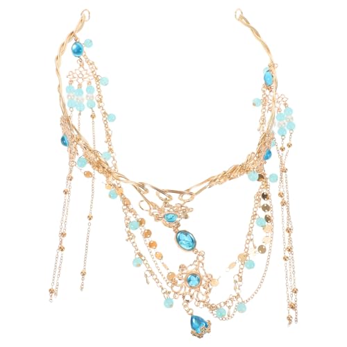CIYODO Tassel Stirnband Schmuck mit Strassanhänger Antiker Chinesischer Stil Haarreif mit Fransen Leichter Kopfschmuck für Braut Fotoshooting und Bühnenauftritte Passend zu Hanfu und von CIYODO