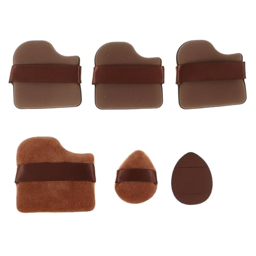 CIYODO Teiliges Extra Weiche Kleine Pflanzflaum-puderquaste Schnelles Make-up Schwämmchen für Trockene und Nasse Anwendung Gleichmäßige Foundation Schokoladenfarbene Mini-puder-kissen von CIYODO