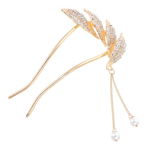 CIYODO U Förmige Haarnadel mit Quaste aus Perlen und Strassverzierung Rutschfester Haarclip für Damen für Hochsteckfrisuren Braut und Party Goldener Haarschmuck für Zöpfe und Dutts CIYODO U Förmige Haarnadel mit Quaste aus Perlen und Strassverzierung Rutschfester Haarclip für Damen für Hochsteckfrisuren Braut und Party Goldener Haarschmuck für Zöpfe und Dutts von CIYODO