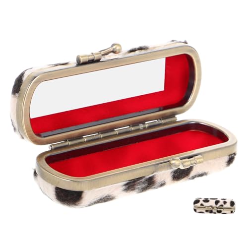 CIYODO Vintage Lippenstift Organizer aus Robustem Eisen mit Spiegel Kompakte Schminkbox für Unterwegs Langlebiger Lippenstiftbehälter im Retro Stil als Tragbare von CIYODO