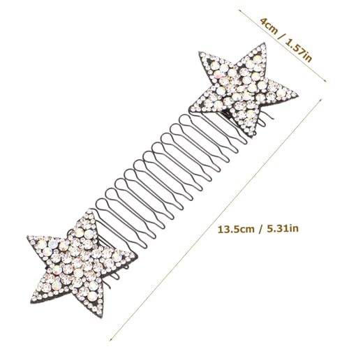 CIYODO Weißer Stern Haarschmuck Haarklammer Haarkamm für Frauen Haarstyling Haarfixierer Unsichtbar Elastisch Leicht Tragbar für Alltag und Besondere Anlässe von CIYODO