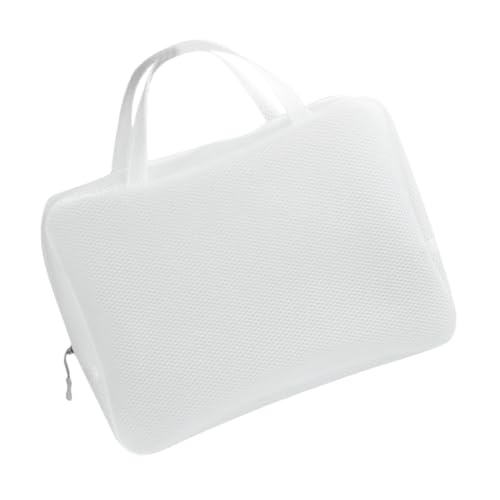 CIYODO Weißes Eva Mesh Kosmetiktasche mit Reißverschluss Kleine Tragbare Kulturtasche für Reisen Multifunktionaler Organizer für Make up Stifte und Toilettenartikel von CIYODO