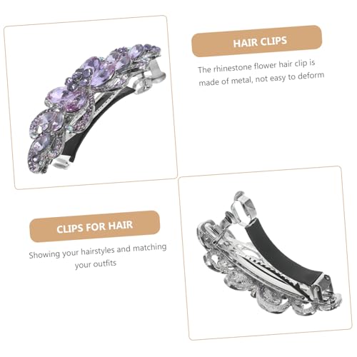 CIYODO Wunderschöne Damen Haarklammer mit Strasssteinen Großer Blumen Haarspange Sicherer Federmechanismus Funkelnde Glitzer Haarklammer für Dickes Haar für Hochzeit Party und Alltag von CIYODO