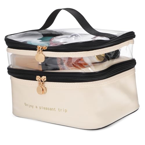 CIYODO wasserdichte Kosmetiktasche Damen Doppeltes Fach Reise Kulturbeutel Makeup Organizer mit Großem Fassungsvermögen für Make Up und Toilettenartikel Tragbarer Beauty Essentials CIYODO wasserdichte Kosmetiktasche Damen Doppeltes Fach Reise Kulturbeutel Makeup Organizer mit Großem Fassungsvermögen für Make Up und Toilettenartikel Tragbarer Beauty Essentials von CIYODO