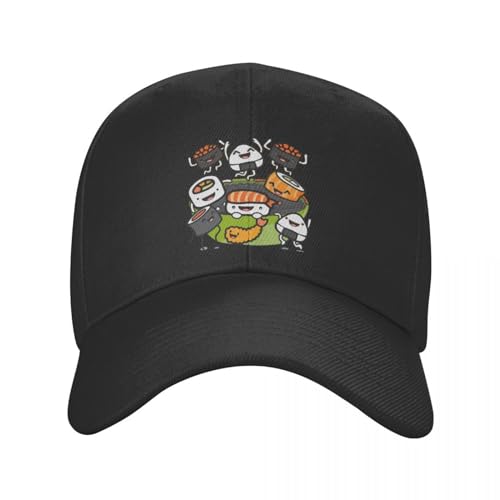Baseball Kappe Baseball Cap Punk Unisex Cartoon Japanisches Essen Sushi Party Baseball Cap Erwachsene Verstellbare Papa Mütze für Männer Frauen Outdoor Snapback Hüte von CIZIEOE
