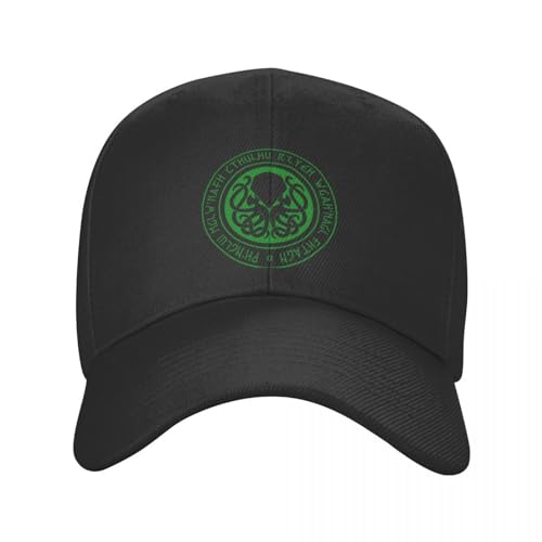 CIZIEOE Baseball Kappe Baseball Cap Coole Necronomicon-Baseballkappe für Damen und Herren, personalisierbar, verstellbar, Lovecraft, Mythos, Cthulhu, Papa-Mütze, Frühlings-Snapback-Caps von CIZIEOE