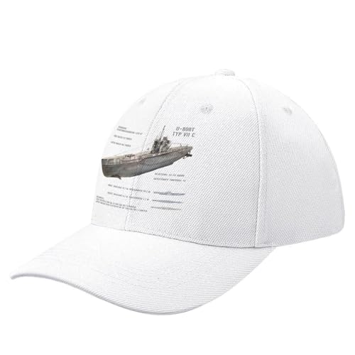 CIZIEOE Baseball Kappe Baseball Cap Deutsches U-Boot Typ VII C Kriegsmarine WW2 in Deutscher Baseballkappe, Wanderhut, Streetwear, Damenhüte für die Sonne, Herren von CIZIEOE