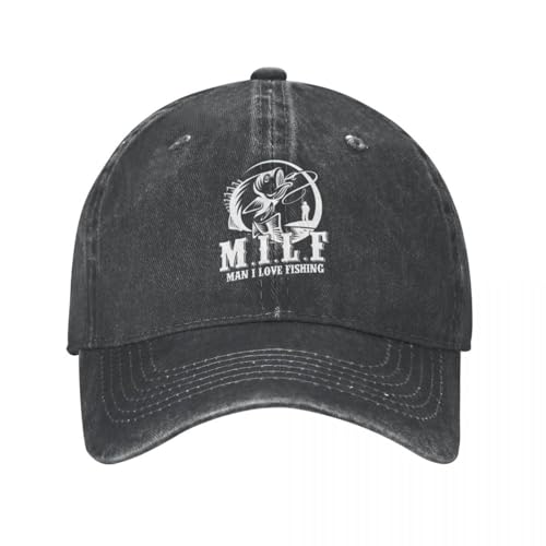 CIZIEOE Baseball Kappe Milf Man I Love Fishing Lustiges Fischer-Angel-Geschenk Cap Cowboyhut Mann Caps Sonnenhut Designer Mann Hut Damen Geschenk von CIZIEOE