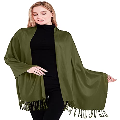 CJ Apparel Avocado-Grün Einfarbiges Design Stola Schal Umschlagtuch Schultertuch Tuch Zweite Wahl Pashmina NEU von CJ Apparel
