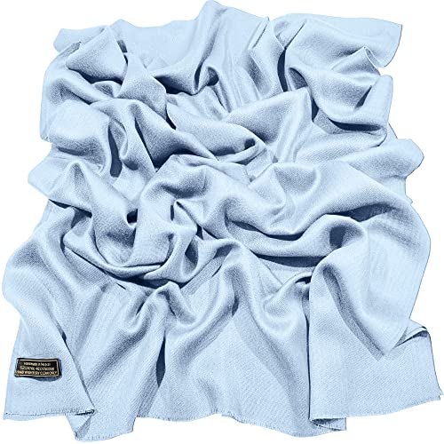 CJ Apparel Babyblau Einfarbig Design Fringe Schal Fransenschal Wrap Stola Pashmina NEU von CJ Apparel