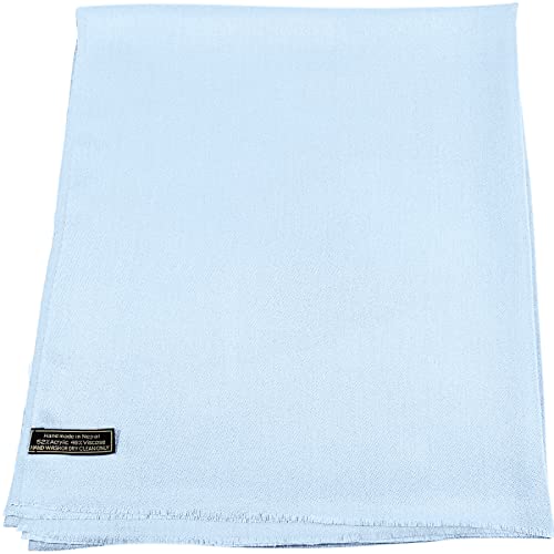 CJ Apparel Babyblau Normallack Design Nepalesischer Fransenschal Zweite Wahl Schal Stola Wrap Pashmina NEU von CJ Apparel